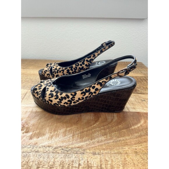 Yellowbox Women's Slingback Sandals Cheetah Wedge Huffy Print 9 Leather Upper - Picture 5 of 8